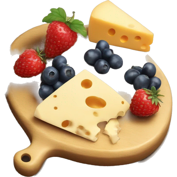 Cheese board with berries emoji