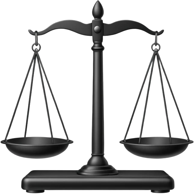 A line drawing of a balance scale. emoji