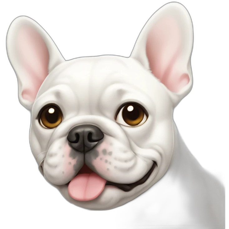 winking-face-white-french-bulldog emoji