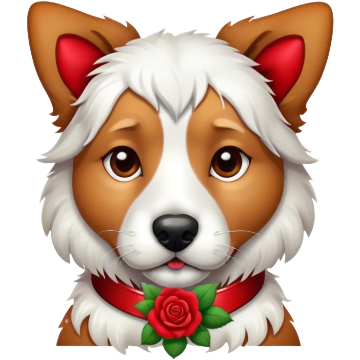 red rose collar dog emoji