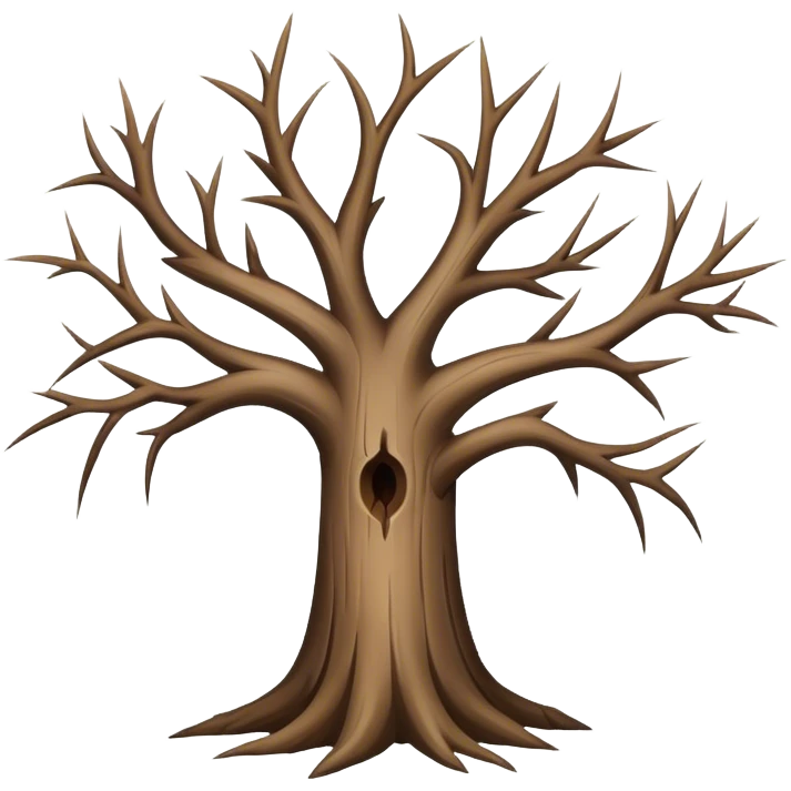 A dead tree without leaves ￼ emoji