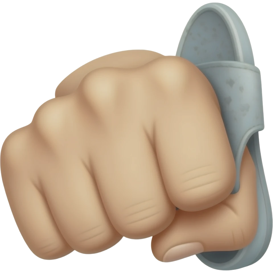 hand grasping a slipper to hit someone emoji