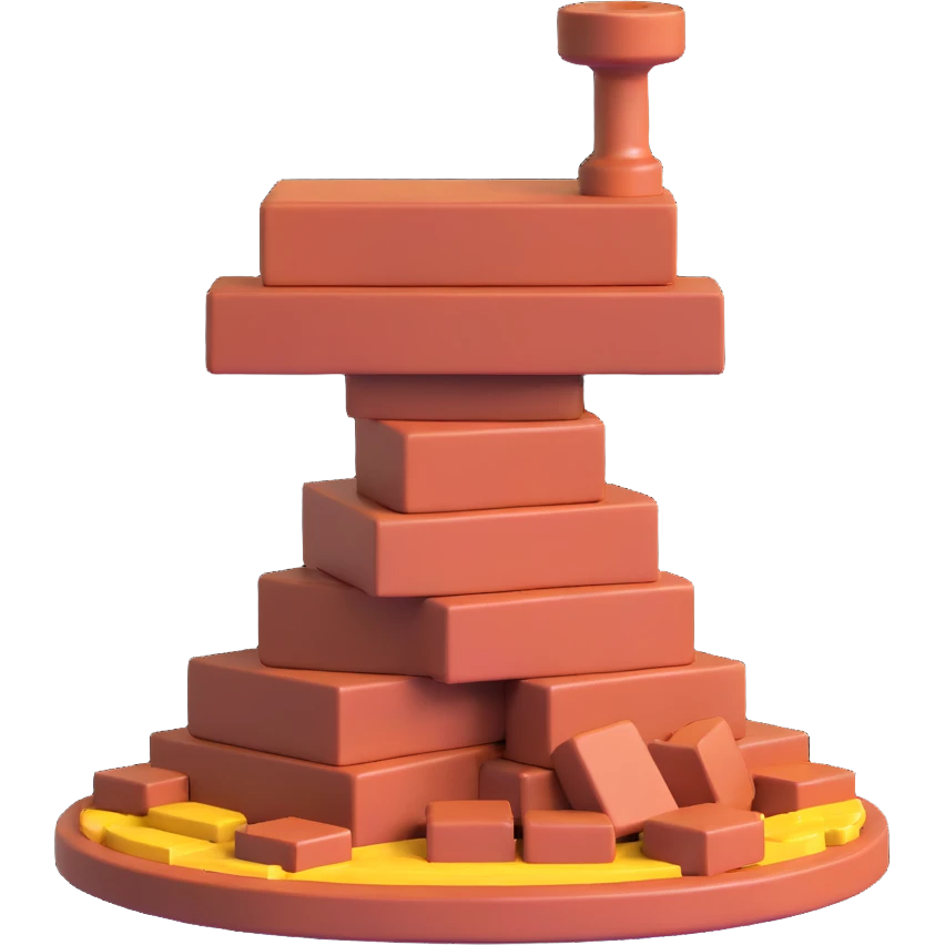 anvil with bricks stacked on top emoji