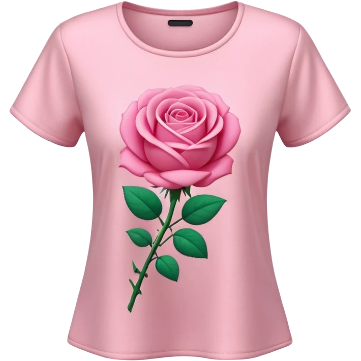 A 3D cartoon rose-pink women’s top with short sleeves, soft fabric texture, gentle lighting, isolated on plain background. emoji