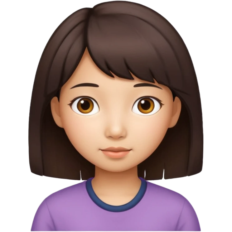 asian girl with dora hair  emoji