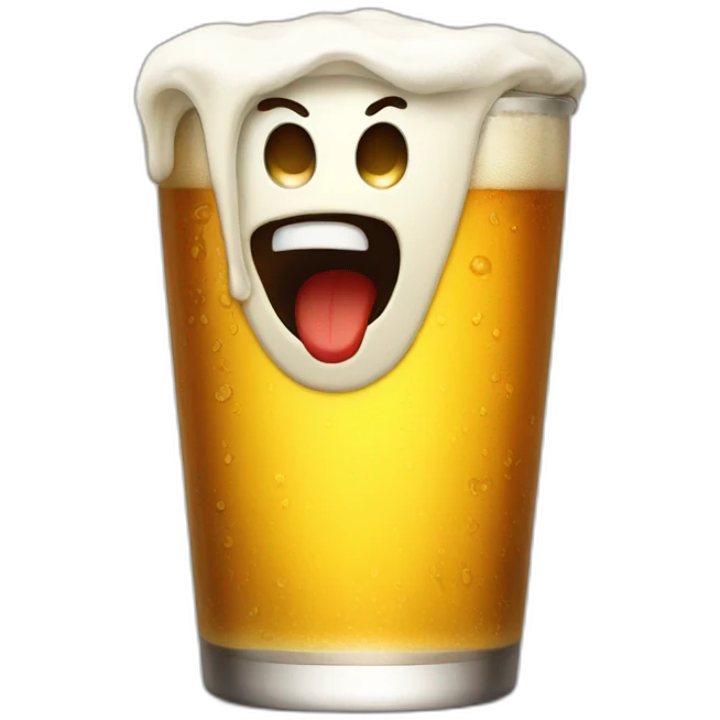 Scream drink beer emoji