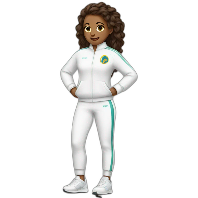 midhet stands in a white track suit emoji