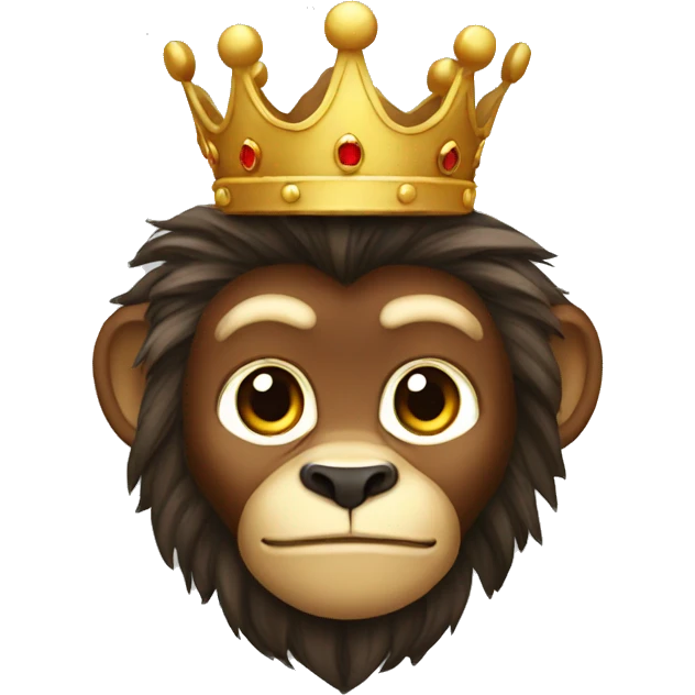 moneky king with a lion hair emoji
