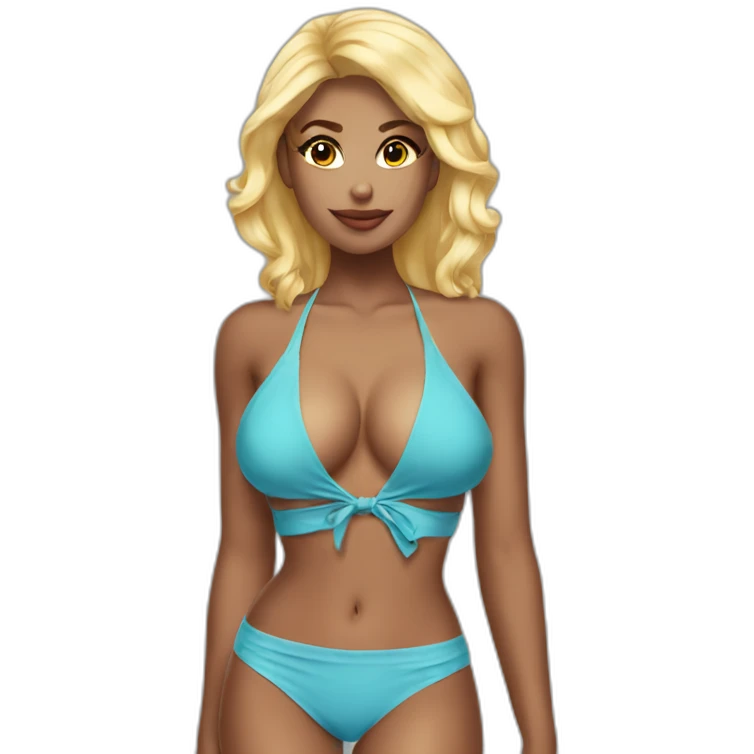 sexy bikini blonde thread suit emoji