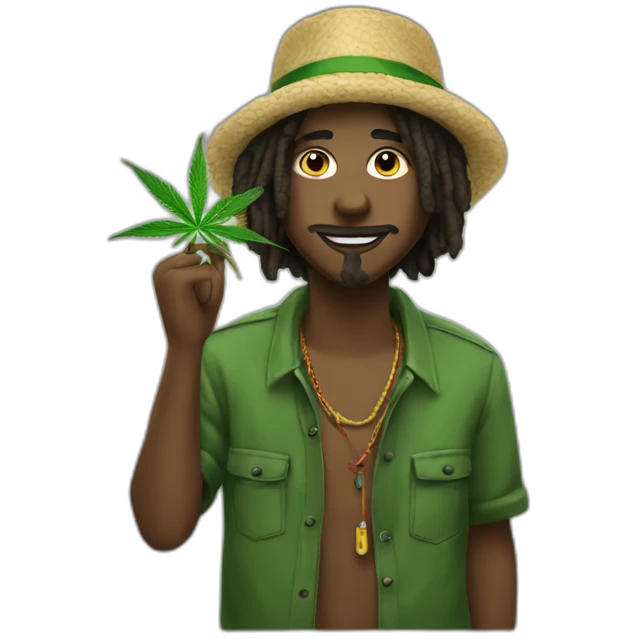 joven rasta fumando cannabis emoji