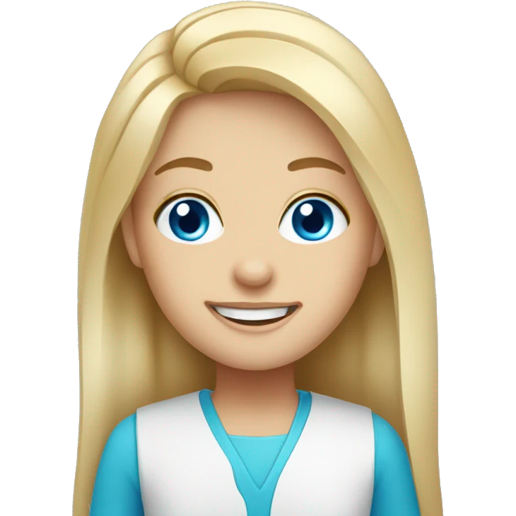 blonde girl with blue eyes orthodontist  emoji