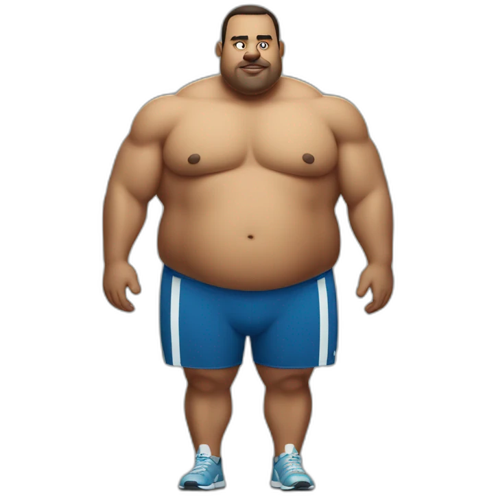 Fat man Portuguese in a gym emoji