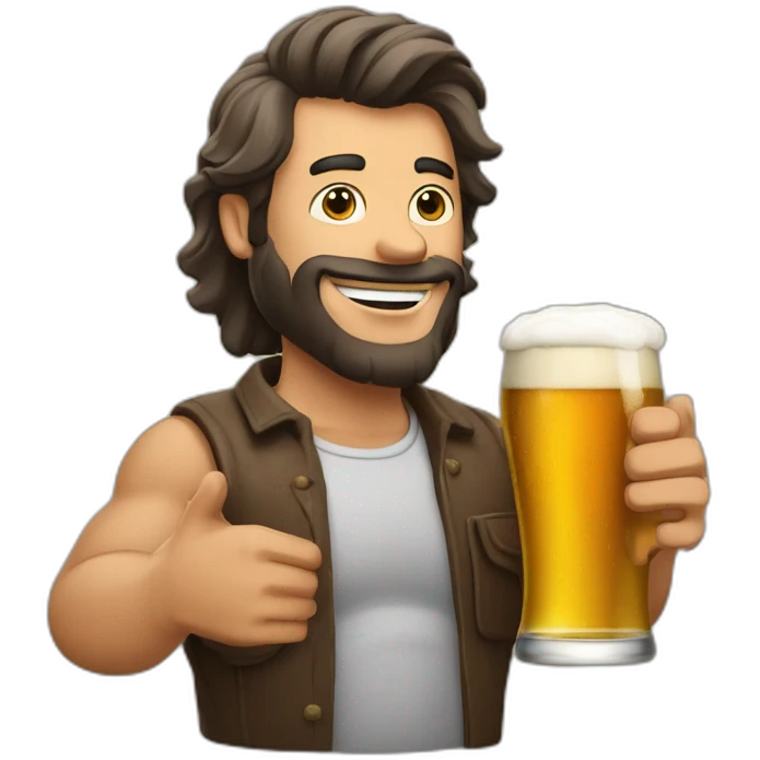 Irone man qui boit une biere emoji
