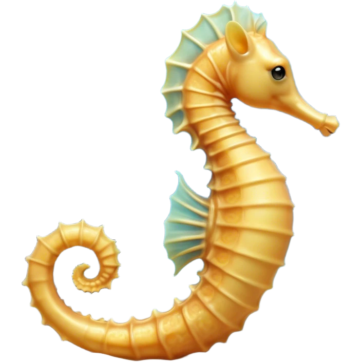 Beautiful and Majestic Sea Horse Portrait Emoji, Head and body rendered in serene repose with a gentle, content smile, showcasing a slender, elegantly curved seahorse with a softly coiled tail and eyes gently closed in peaceful slumber, Simplified yet exquisitely endearing features, highly detailed, glowing with a soft, drowsy aquatic light, high shine, relaxed and utterly enchanting, stylized with an air of majestic marine beauty, soft glowing outline, capturing the essence of a beautiful and majestic seahorse that embodies the enchanting spirit of the ocean! emoji