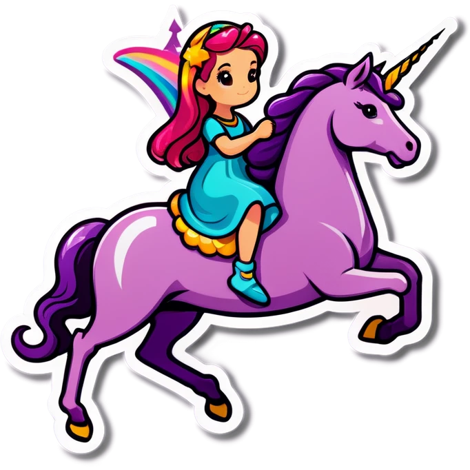 Aquarius amethyst ride a unicorn emoji