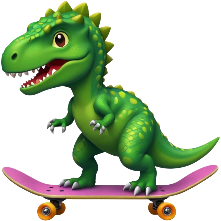 Dinosaur on a skateboard emoji