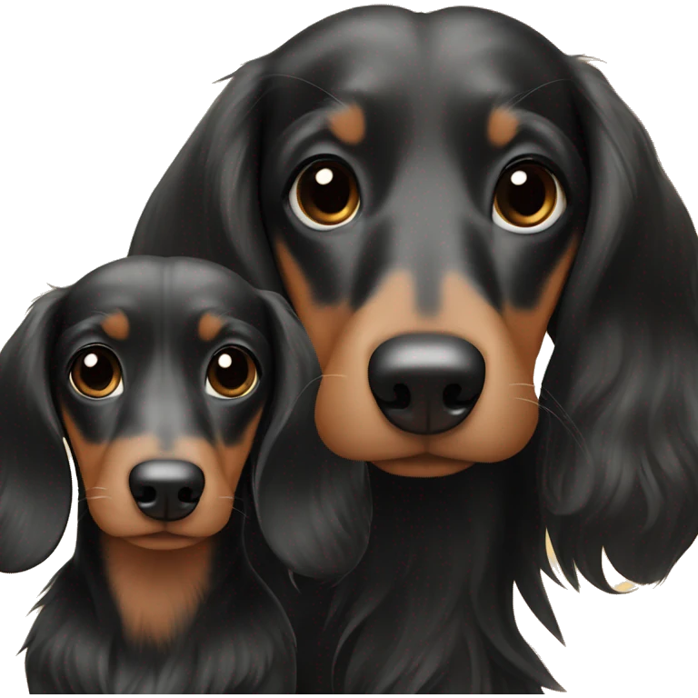 fawn and black long haired dachshund emoji