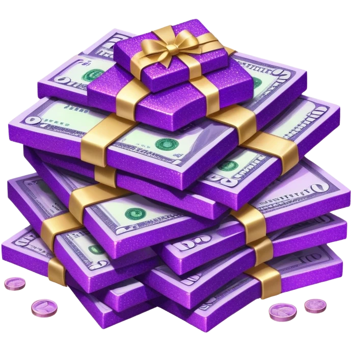 Purple glitter money emoji