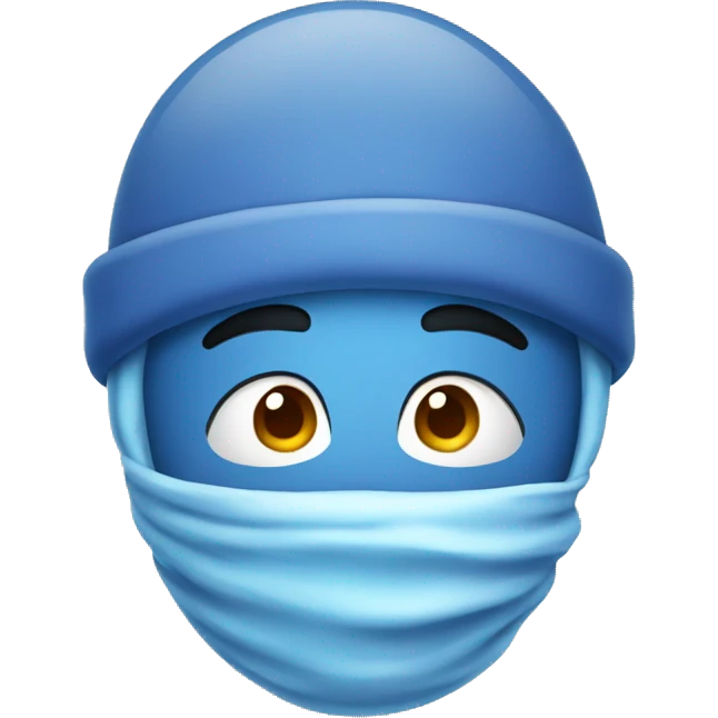 Blue cold emoji freezing in the snow blue emoji