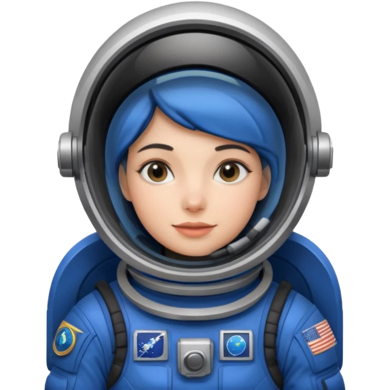 woman,  astronaut, blue and black design emoji