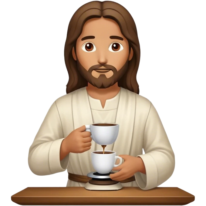 Jesus making coffee emoji