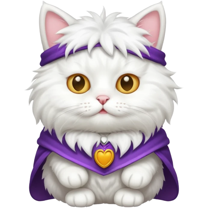 white cat with funny costume emoji