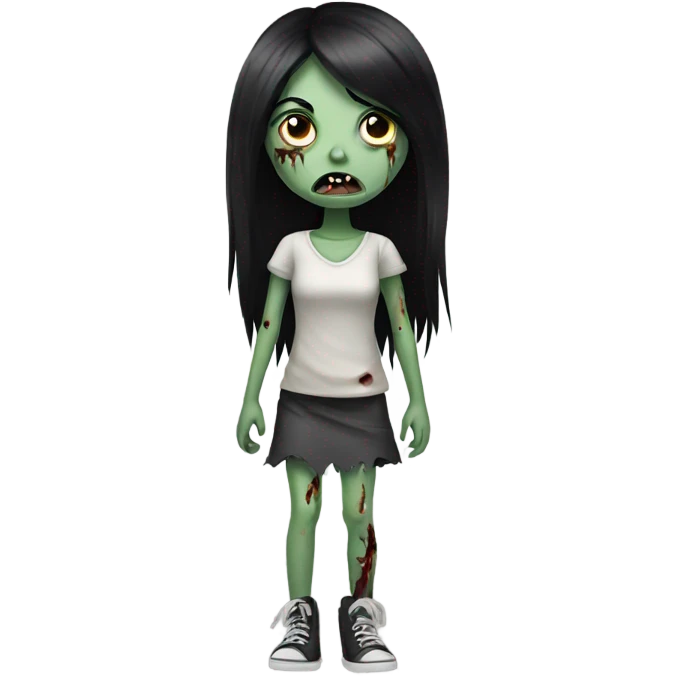 girl zombie with black hair emoji