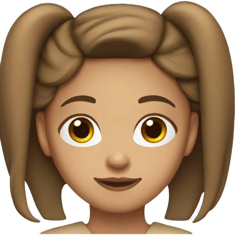 A Girl with straight Brown Long hair and a beige Pullover emoji