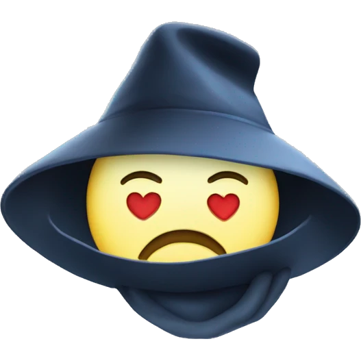 Full moon with a heart and a hat emoji