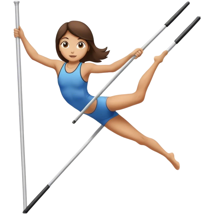 pole vaulting brunette girl emoji