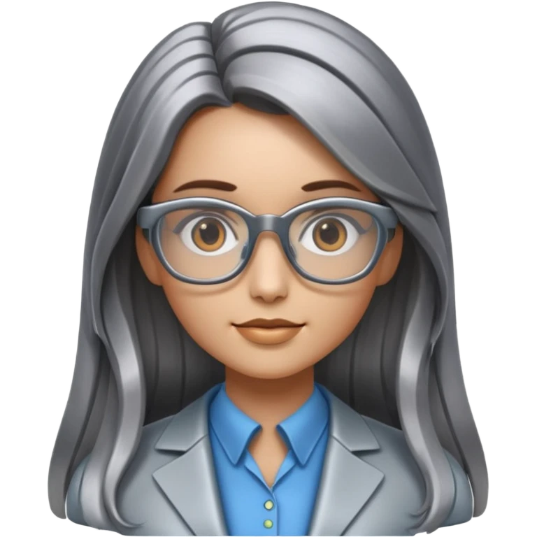 young robot woman librarian long hair emoji