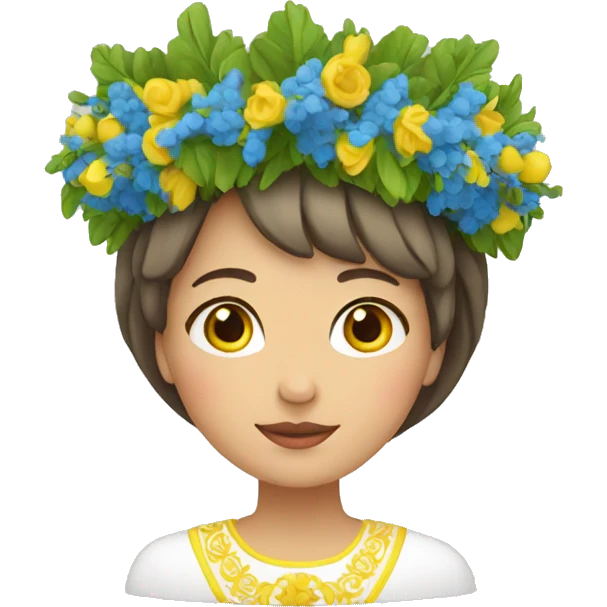 woman with ukrainian wreath on her head emoji