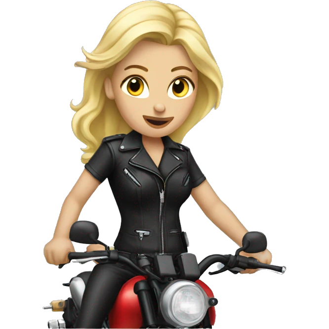 Blonde motorcycle women emoji