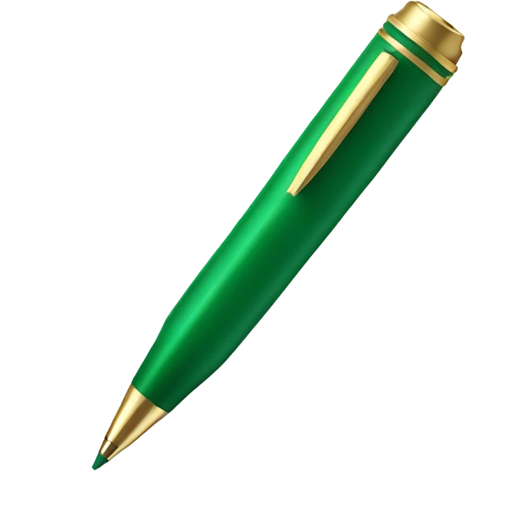 a green pen emoji