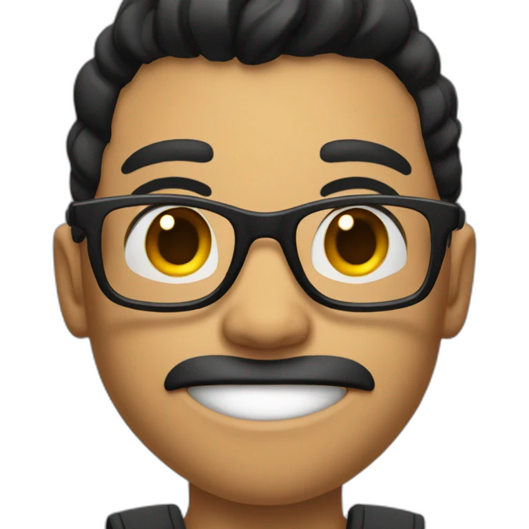 sleeveless boy with a big biceps and wearing a glasses and had a black hair emoji