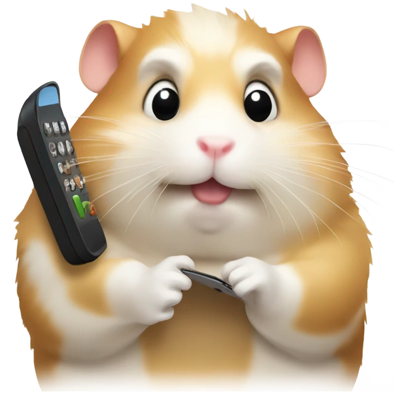 hamster using phone emoji