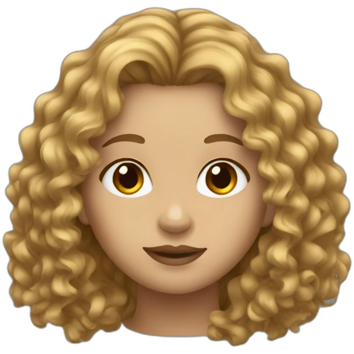 girl long curly dark blonde hair emoji