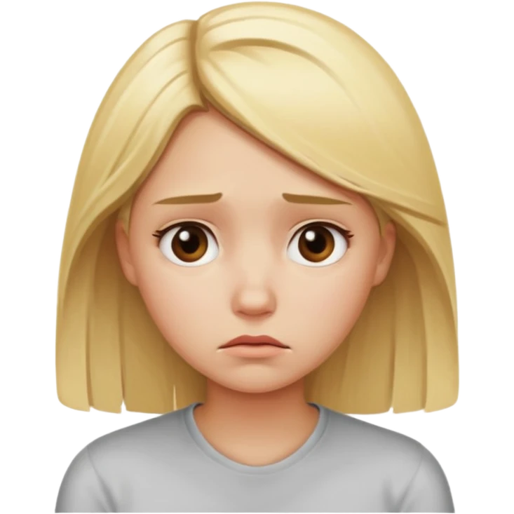 Blonde girl disappointed and sad emoji