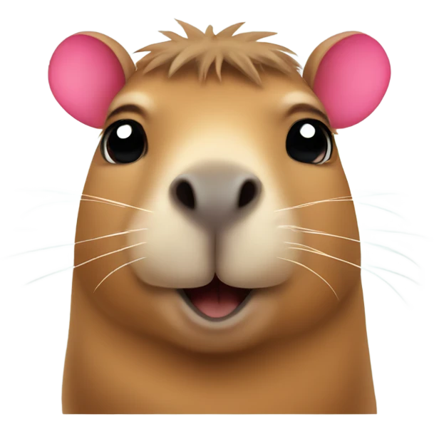 Cute capybara with hearts instead of eyes emoji