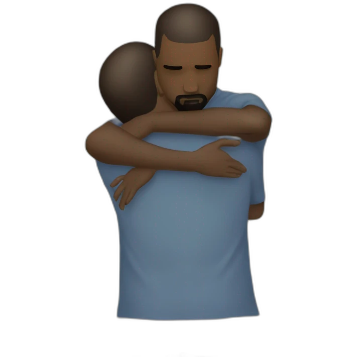 kanye west hugging himself in the mirror emoji