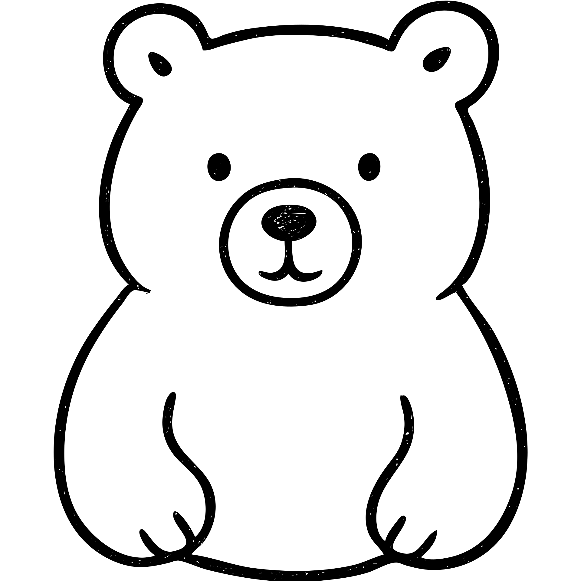 hand drawn outlined bear icon emoji