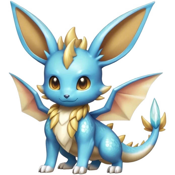 Shiny-Eeveelution-Cute-Fakemon-Dragon-Pokémon-fusion full body emoji