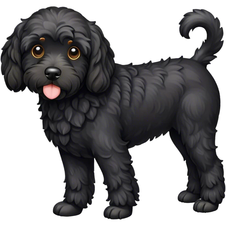 Black cockapoo full body emoji