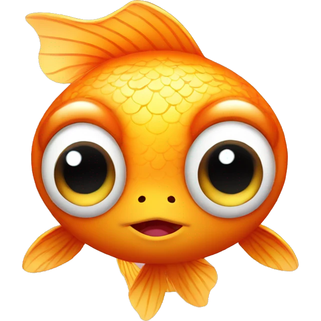 small cute gold fish with big eyes  emoji