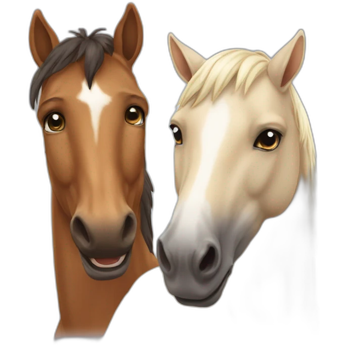 a cat and a horse best friends forever emoji