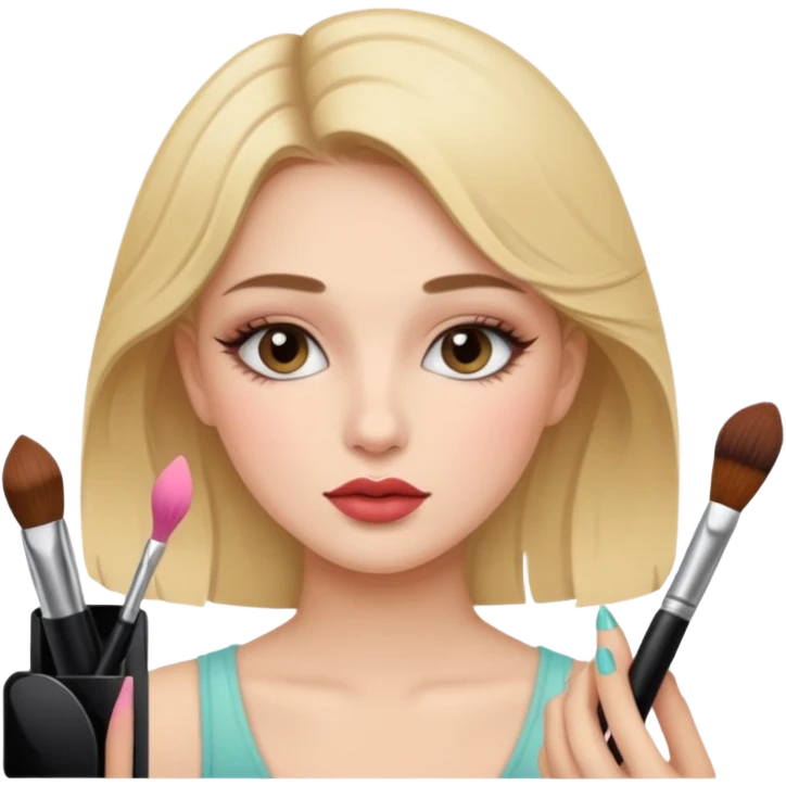 girl making make up emoji