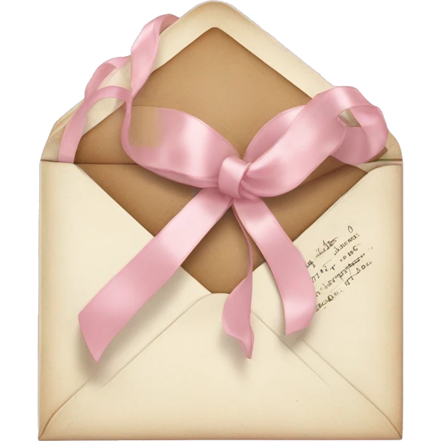 vintage love letters in envelope tied with a baby pink ribbon  emoji
