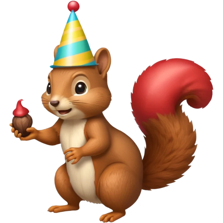 squirrel with a party hat emoji