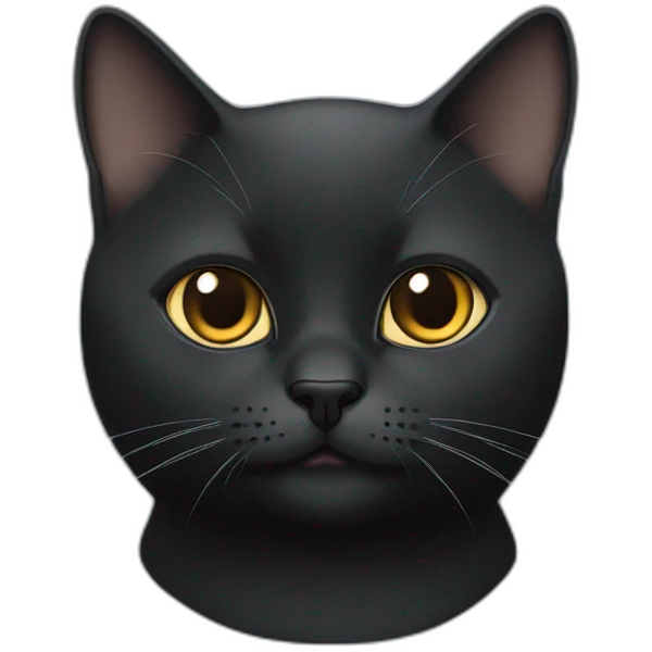 Face only of all black British short hair cat emoji