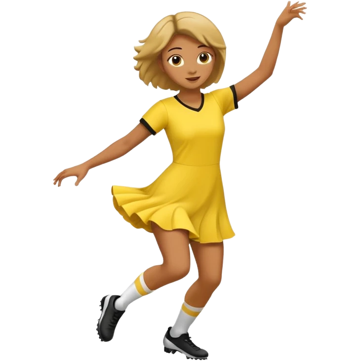 Soccer Player baoy dance in yellow dress emoji